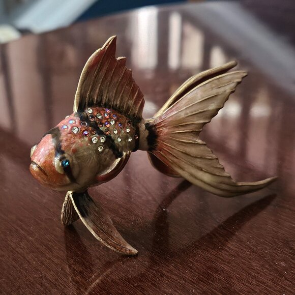 RARE JAY STRONGWATER GEOFFREY TROPICAL FISH GROTTO OCEAN CRYSTAL ENAMEL FIGURINE - Picture 5 of 12